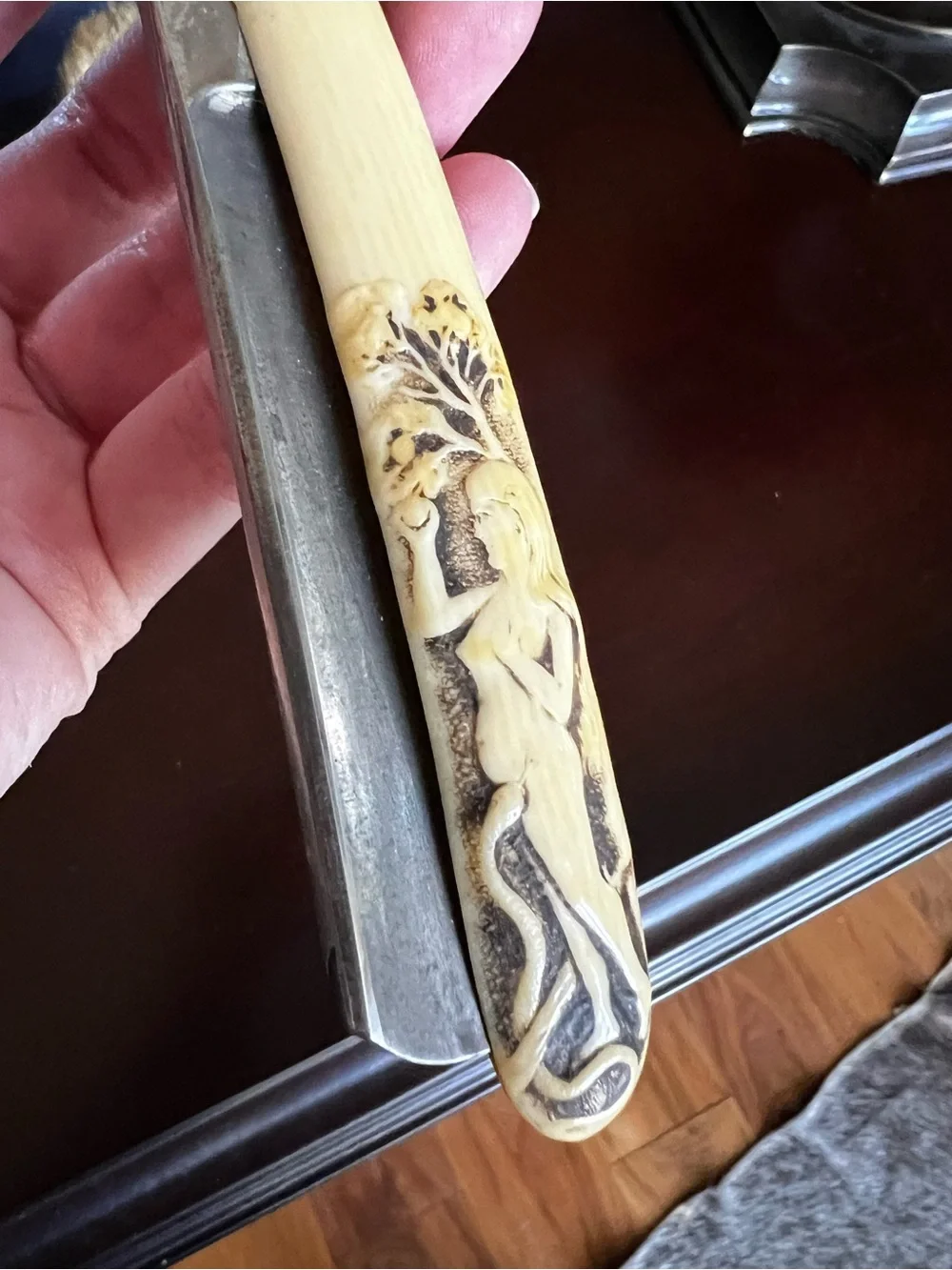 Antique Vintage Shaving Set with Garden of Eden Motif